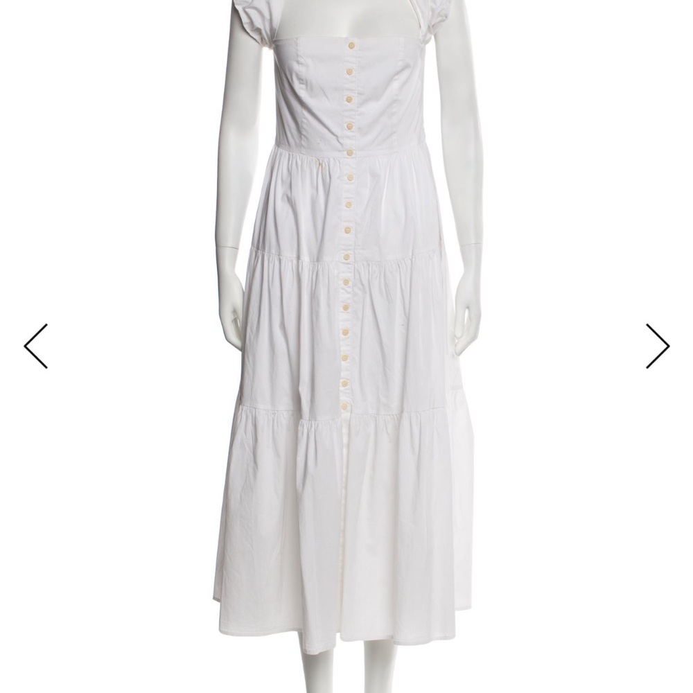 Staud Button-Front Tiered Dress